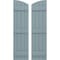 Ekena Millwork Americraft 4-Board (3 Batten) Wood Joined Board-n-Batten Shutters w/Ellipt Top, ARW401BE414X77SBH, PR ARW401BE414X77SBH - alternate 1